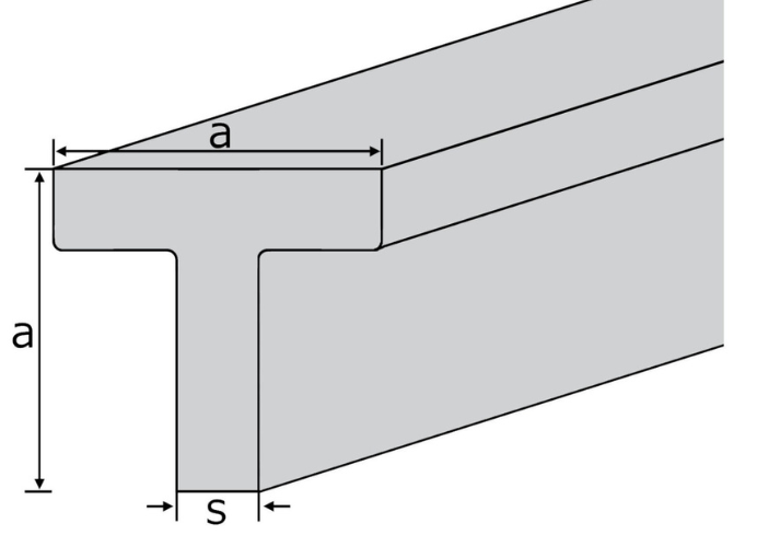 Edelstahl T-Profil