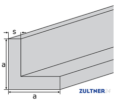 Alu-Winkel EN-AW 6060 (AlMgSi0,5) 40x40x2 mm pulverbeschichtet Trafficwhite RAL9016 EZL a 6 m