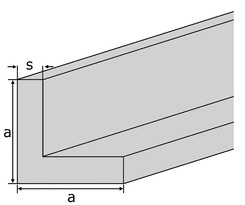 Alu-Winkel EN-AW 6060 (AlMgSi0,5) 20x20x2 mm eloxiert natur E6/EV1 EZL a 6 m